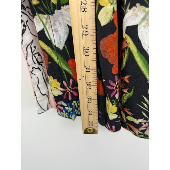 John Mark Women’s 3X Mixed Media Floral Tunic Blouse Button Front Boho Birds - Picture 8 of 10